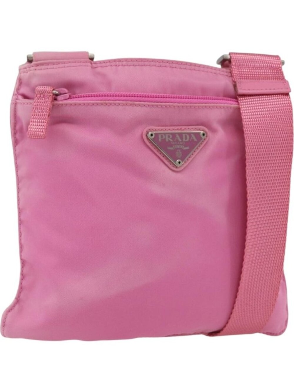 PRADA Shoulder Bag Nylon Pink Silver